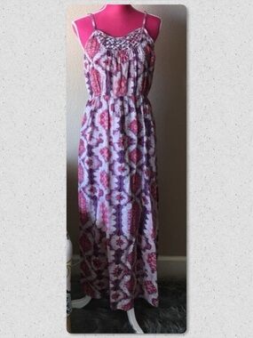 Band of Gypsies Purple Floral Midi Dress